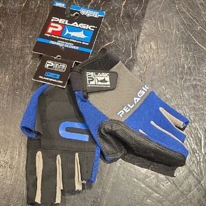 Pelagic Black and Blue Angler Gloves (New)